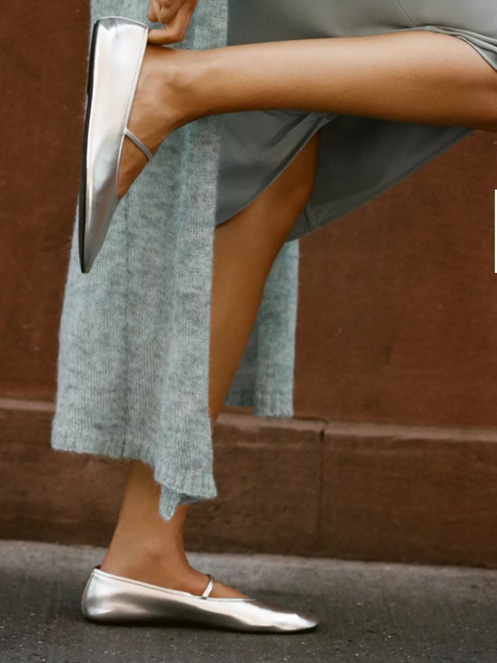 Jeffrey Campbell for Anthropologie Silver  Dancerina Flats- Size 7